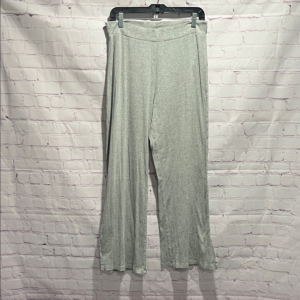 Love By GAP Women's Wide Leg Gray Ribbed Lounge‎ Wear Pants Size Large